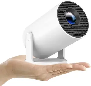 2025 Mini Projector with WiFi and Bluetooth, Portable Projector Full HD Supports Automatic Vertical Keystone Correction 270° Rotation Smart Projector Android Audio Space White