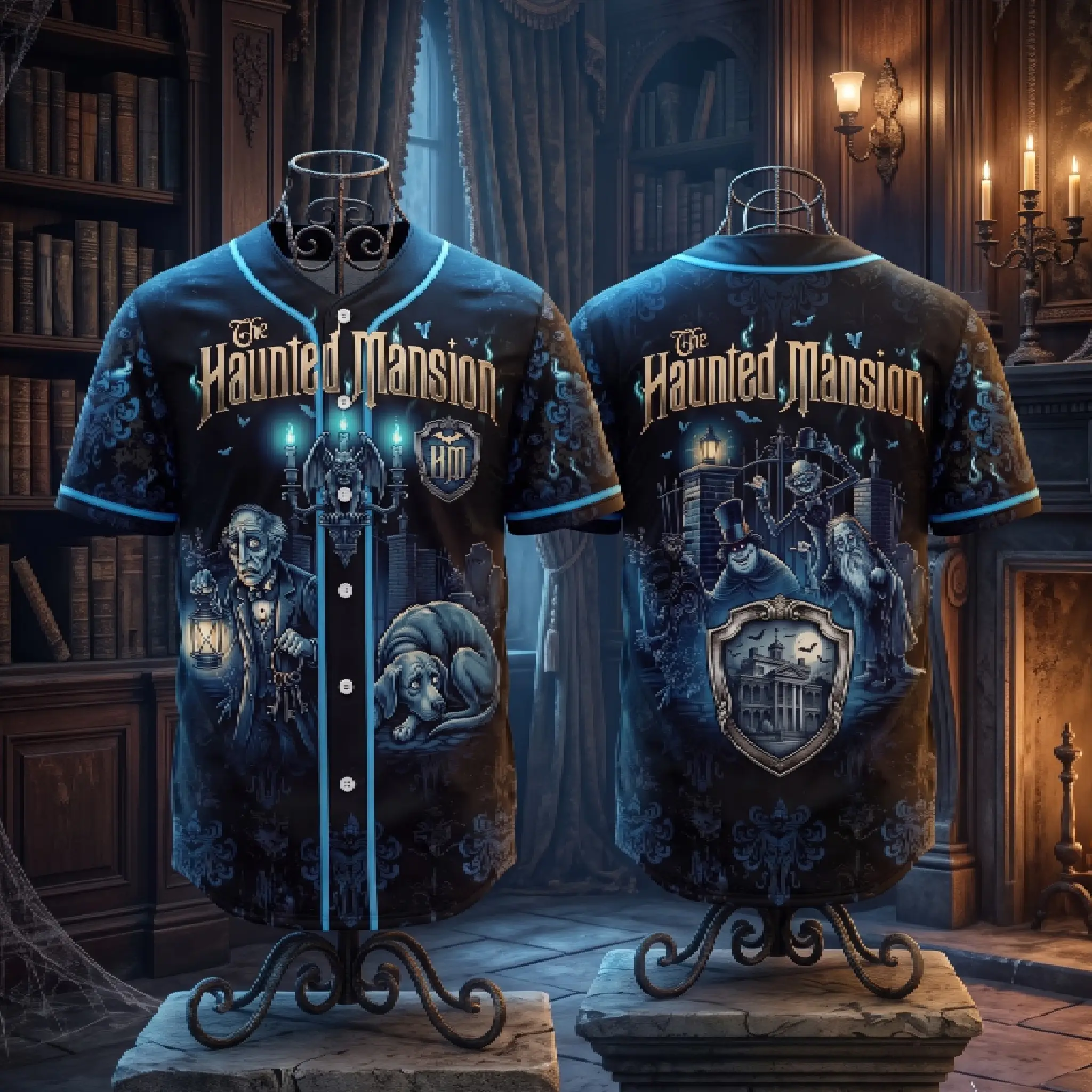 Haunted Mansion Baseball Jersey | Spooky Ghost Baseball Shirt | Halloween Fan Gift| Vintage Horror Shirt | Trick or Treat Outfit