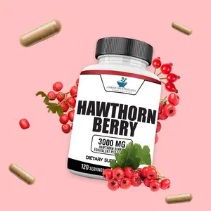 American Standard Supplements Hawthorn Berry Capsules or Hawthorn Berrries, 120 Veggie Capsules, 120 Servings
