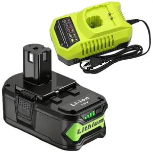 18V 8.0Ah P108 Replacement Battery and P117 Charger Compatible with Ryobi 18 Volt Lithium Battery P102 P103 P104 P105 P107 P109 P108 P190 P122