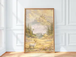 [SALE UP TO 40%] [Unframed] Throne of Glass Art Print, Aelin Galathynius Quote, TOG Quote, Terrasen Painting Print, Book Quote Poster, Book Wall Art