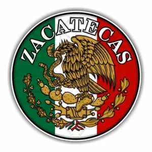 Zacatecas Mexico Eagle Flag Round Decal
