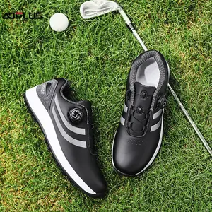Black-Gray Golf Casual Sneakers |   BOA twist-lace + non-slip sole, breathable upper + cushioning, ideal for golf course/daily commute