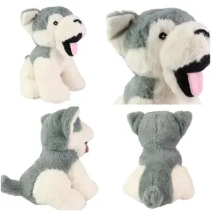 Cute Husky Plush Toy Soft Stuffed Dog Doll – Fluffy Grey Puppy, Gift for Kids & Dog Lovers