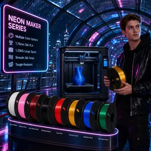 3D printing filament, PLA consumables, 3D printing consumables, printer filament, 1.75 mm silk PLA, 1.25 kg large spool, neon creator style, silky glossy texture, suitable for model printing, DIY creations, mecha projects