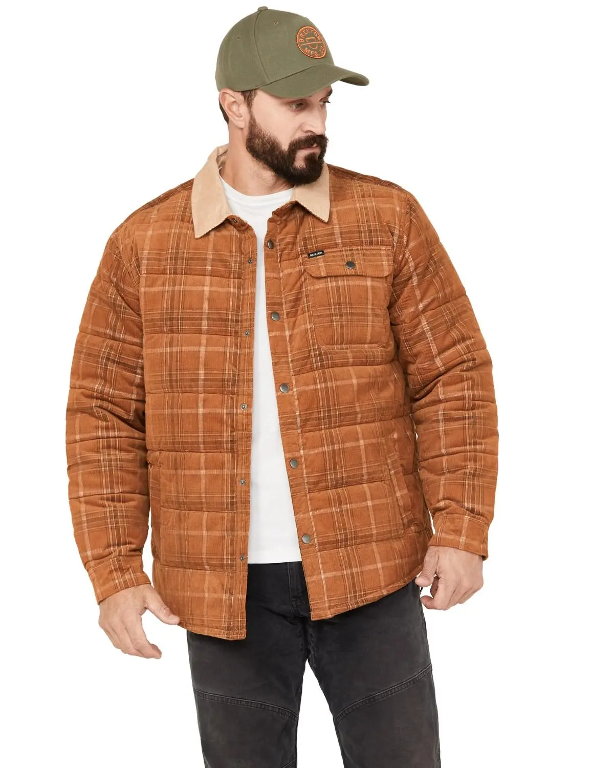 Brixton Men's Plaid Print Cass Jacket - 03287-Gzdgr Brixton Men's Plaid Print Cass Jacket - 03287-Gzdgr