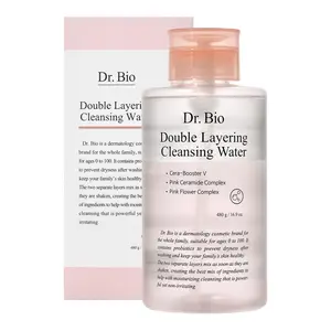 Dr. Bio Double Layering Cleansing Water (16.9oz/480ml) | Face Cleanser and Makeup Remover, Micellar Cleansing Water for Sensitive Skin, Probiotic Soothing and Hydration, Korean Skin Care, Vegan
