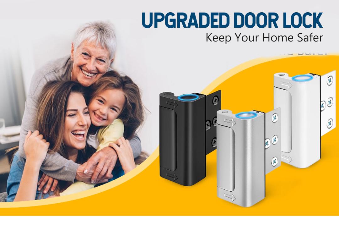 2-Pack Heavy-Duty Aluminium Anti-Force Antitheft Lock Latches & Bolts, Mechanical Door Blockers for Burglary Protection, Back to School Security Door Hardware