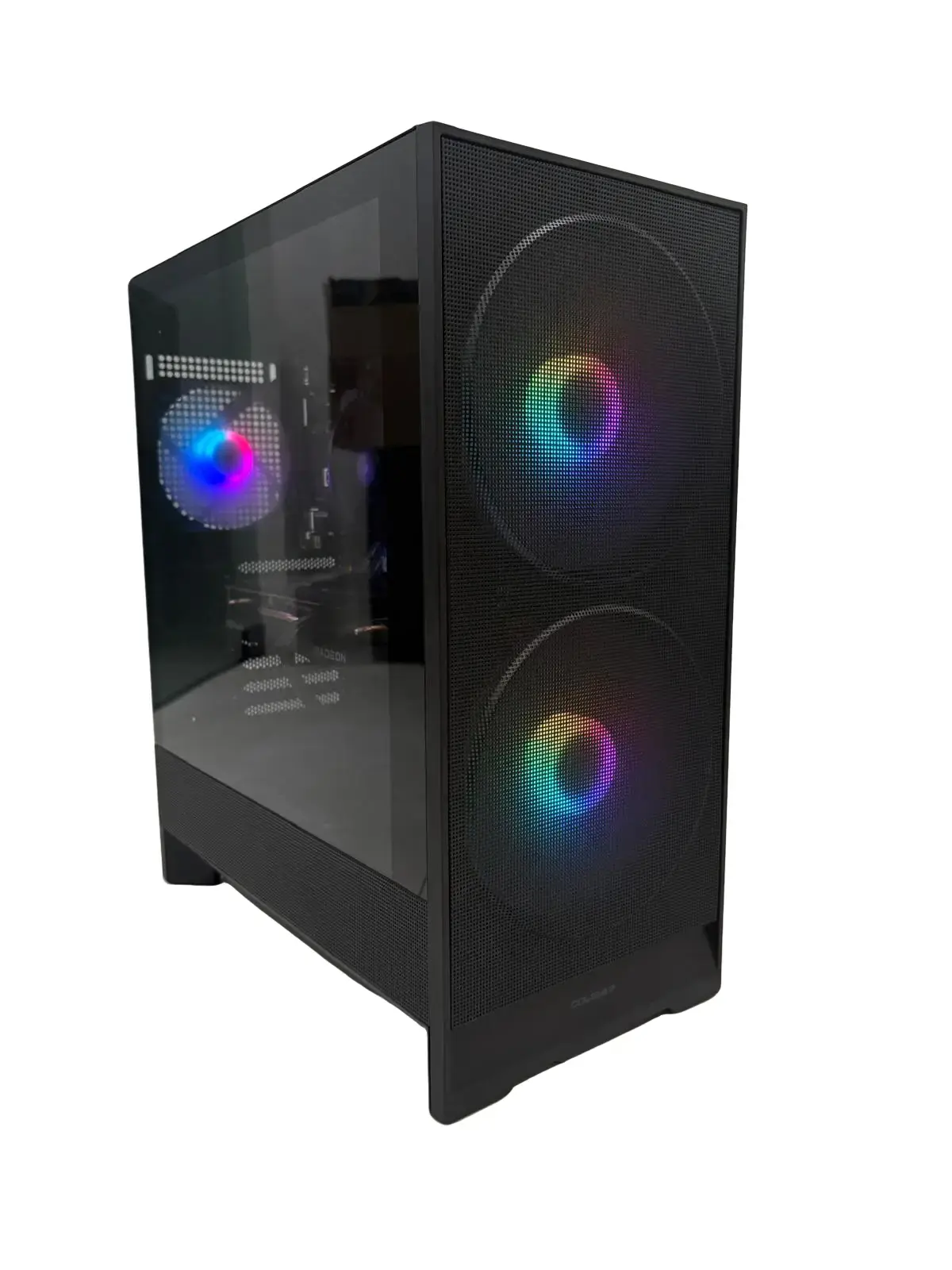 Prebuilt Gaming PC T1 - AMD Ryzen 5 5500 Processor, Radeon RX 7600 Graphics Card, 16GB RAM, 512GB NVMe SSD, WiFi, RGB Lights, Tempered Glass Case, 1080p Ready Desktop Computer
