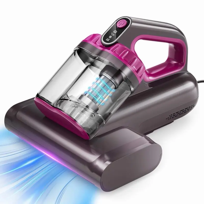 Corded Black Mattress Vacuum Cleaner – Home Cleaning Machine, 17Kpa Suction, 273nm UV-C Light, 145°F Ultrasonic Heating, 80000 RPM Brushroll, Wide Suction Port for Pillows, Cribs