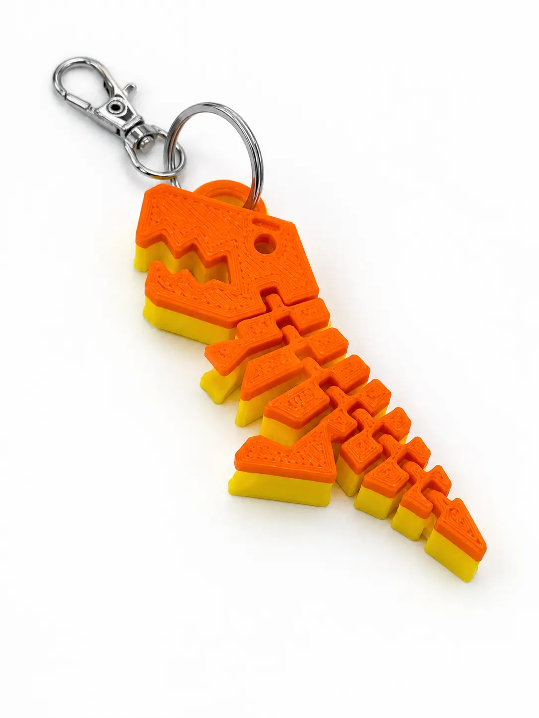 Dual-Color Articulated Dinosaur Keychain, Fashion Costume Jewelry Accessory