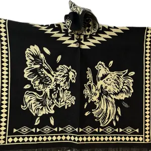 Alpaca poncho rooster design