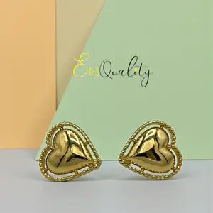 Heart Hoops - Gold Plated 14k