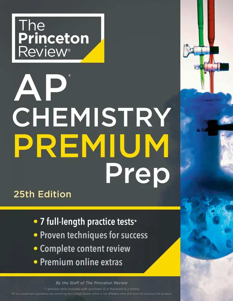 USED Book - Princeton Review AP Chemistry Premium Prep, 25th Edition: 7 Practice Tests + Complete Content Review + Strategies & Techniques by The Princeton Review (Paperback) - english