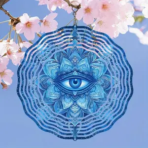 3D Mandala Evil Eye Wind Chime, Rotating Garden Courtyard Home Decor, Outdoor Serene Atmosphere Art Decoration with Detailed Craftsmanship