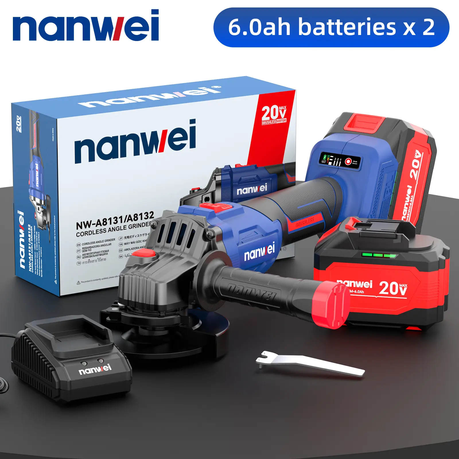 【summerfinds】Nanwei Rechargeable Angle Grinder in 2026, Lightweight And Multifunctional Handheld Angle Grinder, Lithium Battery Angle Grinder, Rust Removal Polishing Machine, Multifunctional, Lightweight, Suitable for Both Men And Women