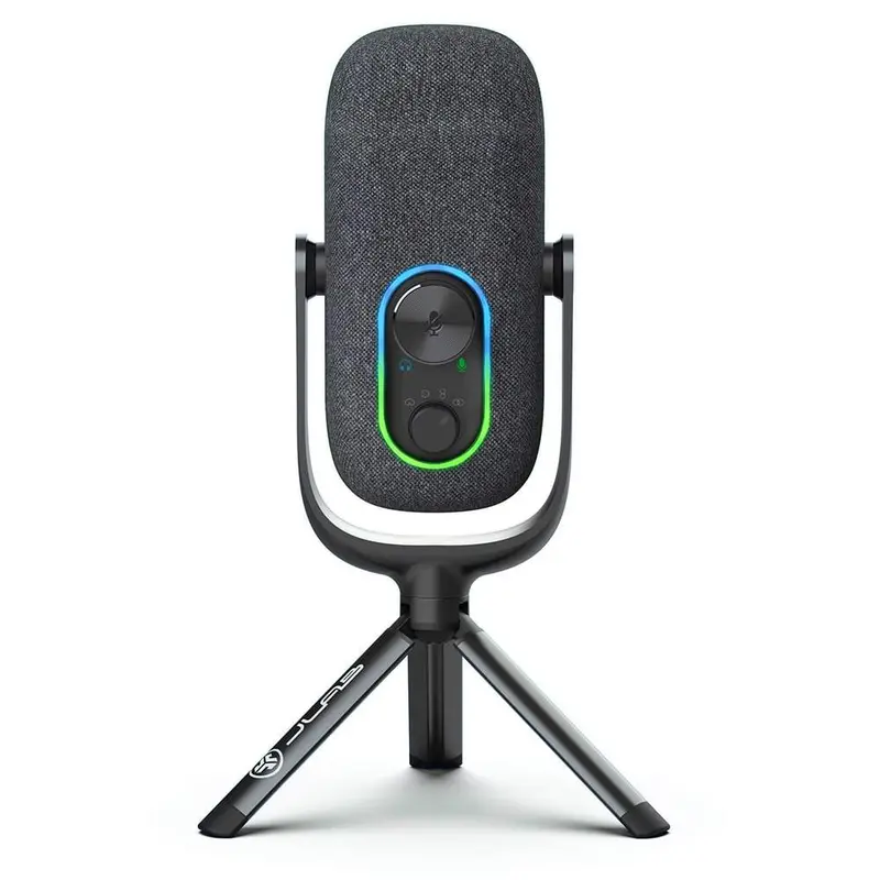 JLab Epic Talk Gaming Microphone, 92kHz/24BIT Clarity, 4+ft USB-C Cable, 4 Directional Pattern Modes, Gain Control, Versatile Mounting - Audio