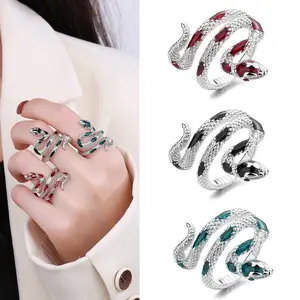 Snake Drip Glaze High-End Ins Minimalist Irregular Index Finger Ring, Trendy Cool Ring for Women
