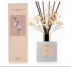 Reed Diffuser Set, Clean Linen 6.7 fl oz Scented Diffuser with Sticks Home Fragrance Reed Diffuser for Bathroom Shelf Decor