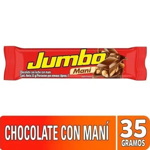 Jumbo Mani - Chocolate Bar with Peanuts 35g Candy Bar for Easter Day Dessert Snack from Colombia Jumbo Mani - Chocolate Bar with Peanuts 35g Candy Bar for Easter Day Dessert Snack from Colombia