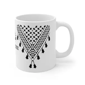 Palestinian Heritage Mug, Kufiya Design Coffee Cup, Support Culture with Every Drink