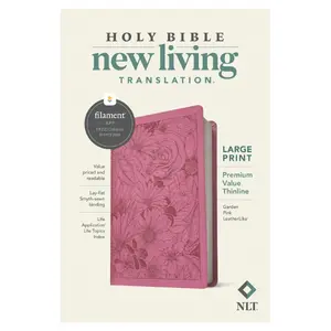 NLT Large Print Premium Value Thinline Bible, Filament Enabled (LeatherLike, Garden Pink)