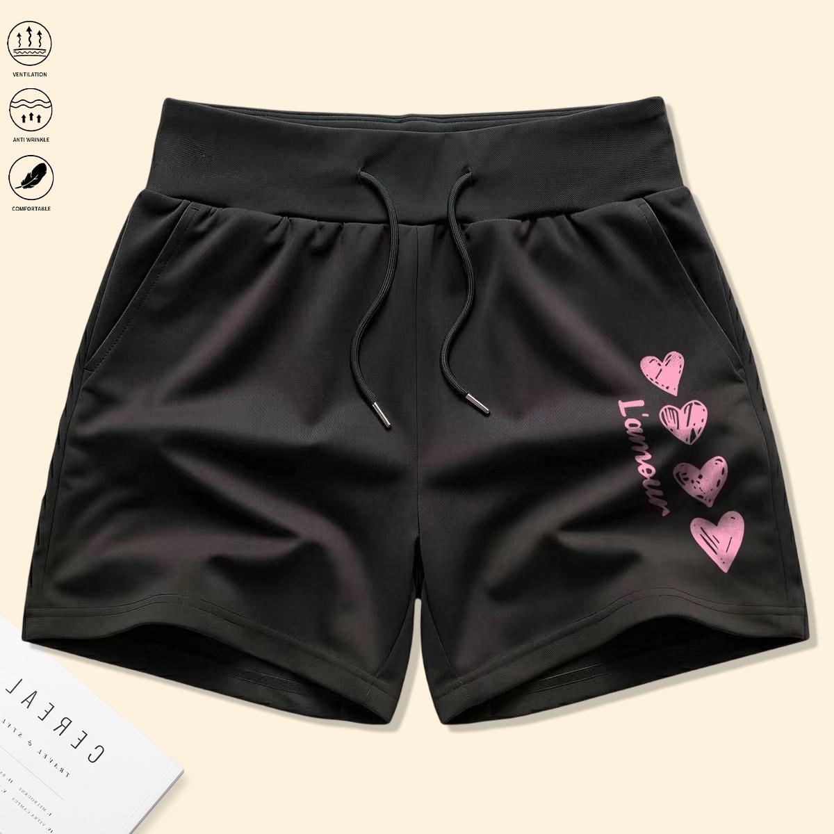 Set of 4 women’s shorts featuring drawstring and elastic waistband, adjustable fit, comfortable fabric—ideal for beach vacations, gym workouts, and home wear. Summer shorts, women’s shorts.