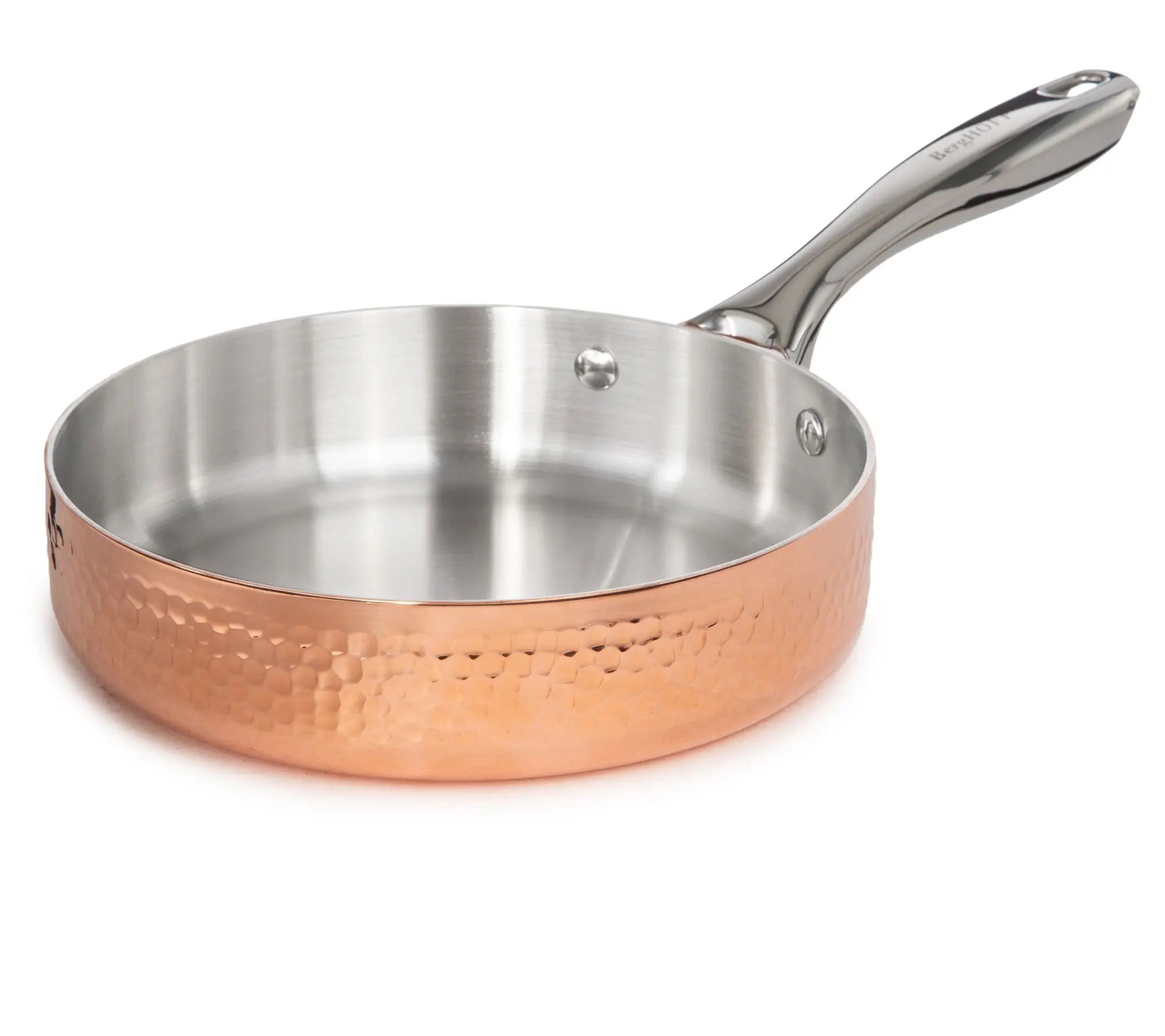 BergHOFF Vintag e Tri-Ply Coppe r 8" Hammered D eep Skillet