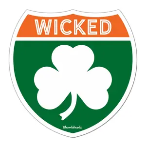 Wicked Shamrock Highway Sign Sticker