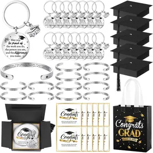 Aneco 2026 Graduation Gifts for Classmates Grad Cap Box Unisex Bracelets Gift Bags Keychain Grad Card for Senior Night Gifts College or High School Class Graduated Student