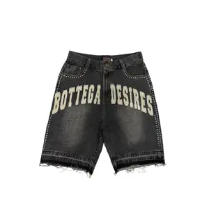 graduation outfits  skinny jeans  summer 90s Vintage Street Bottega Desire Y2K New Cowboy Skateboard Shorts Cartoon Embroidery Men And Women Loose Jeans Wide Leg Pants Menswear Trouser Streetwear Tropical