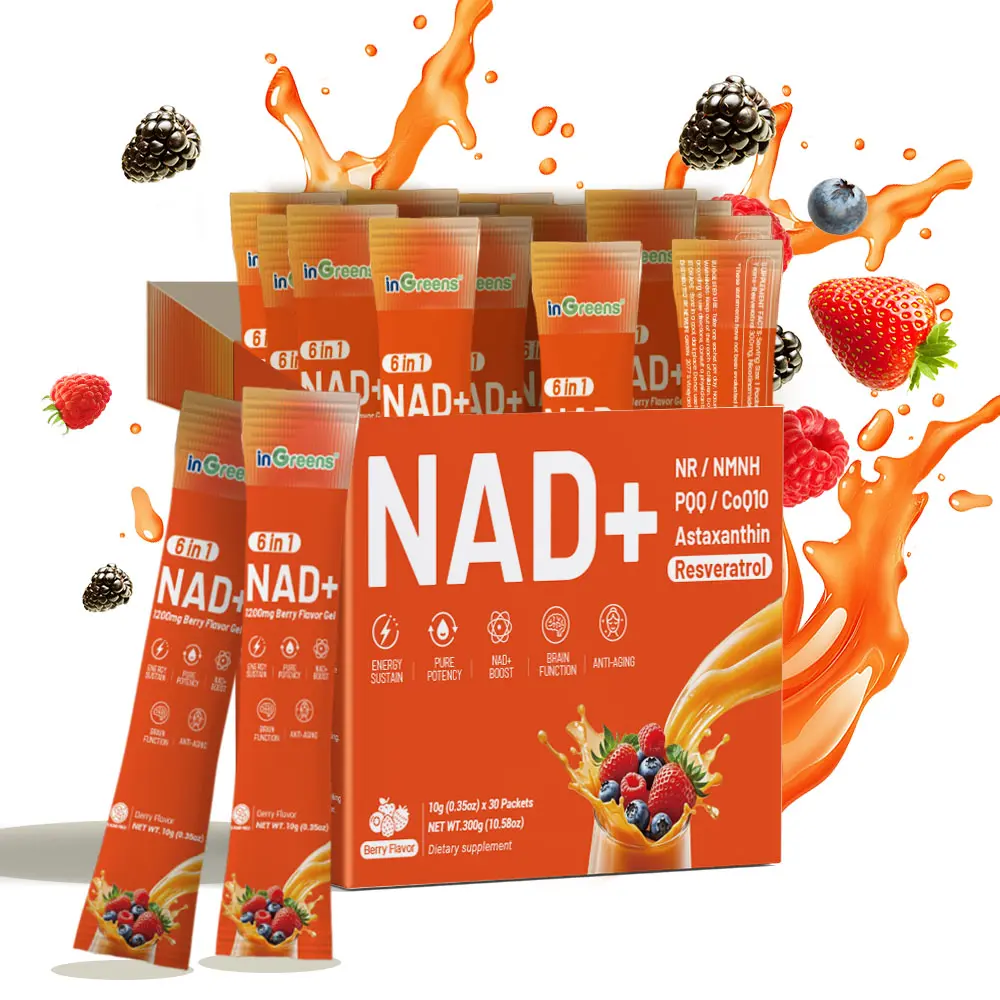 inGreens NAD+ 1200mg -Berry Flavor  Gel Supplement for Anti-Aging,  Energy, and Focus - Travel Packets (30 Day Supply)