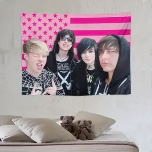 Tapestry 1Pc Of BENGOOD 4X6Ft Flag For Celebrity Birthday Celebrations And Decorations Featuring Colby, Jake, And A Pink Design. It'S A Humorous Wall Hanging For Johnny And Johnnie'S Merchandise