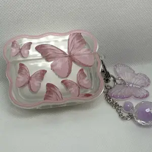 Butterfly transparent AirPods Case Accessories Cover Protection Shockproof Handheld Durable