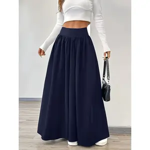 New casual and fashionable solid color high waist plus size women's skirt, comfortable and fashionable half skirt, suitable for daily wearRAIMENTRY