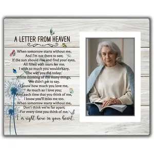 Letter from Heaven Memorial Picture Frame, Sympathy Gifts Bereavement Gifts for Loss of Loved One, In Loving Memory Photo Frame Gift, Memorial Condolences Remembrance Mother Father Gift 4x6 in