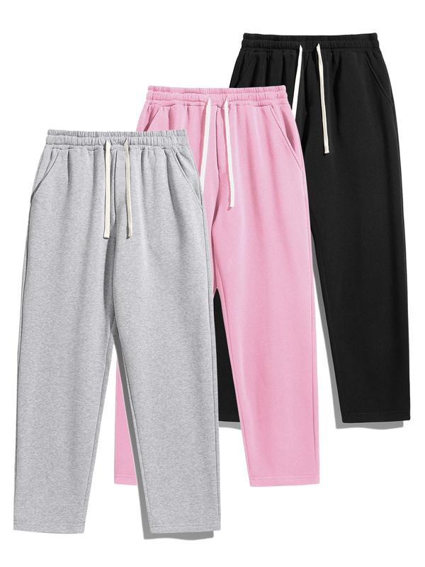 Men's Thermal Lined Pants with Drawstring Waist, Relaxed Fit Sweatpants for Fall & Winter, Men's Bottoms