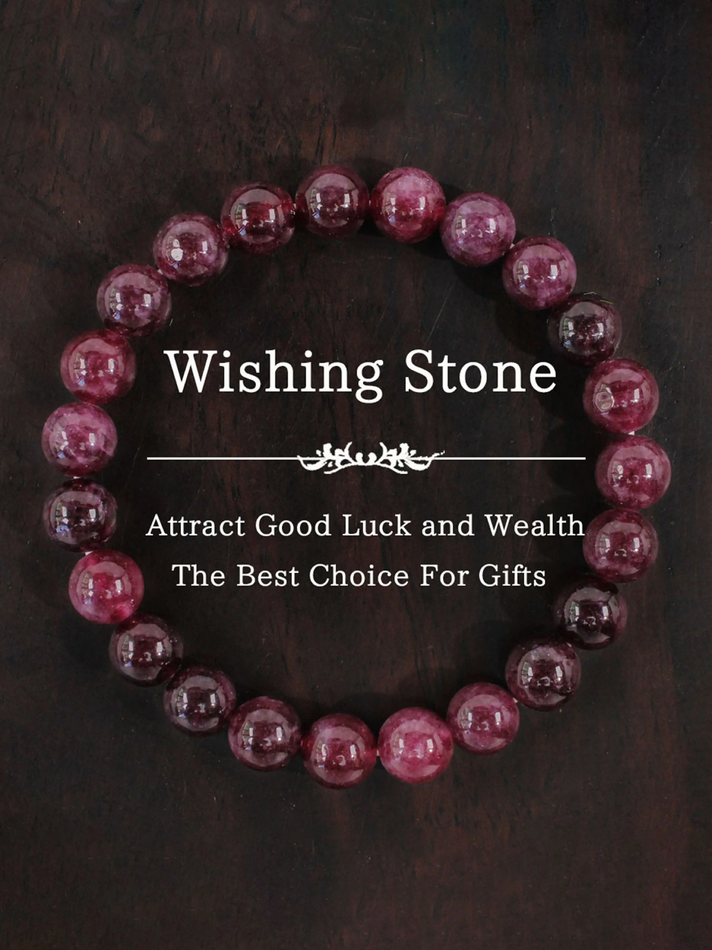 Good Luck Wealth Wish Stone Bracelet, Handmade Garnet Crystal Beads, Fashion Accessory for Men and Women, Perfect Gift for Family and Friends, Crystal Bracelets