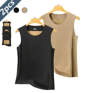 Two-piece Winter Graphene Thermal Vest Men's Thickened Heating Inner Wear Round Neck Base Shirt Suitable for Winter Layering