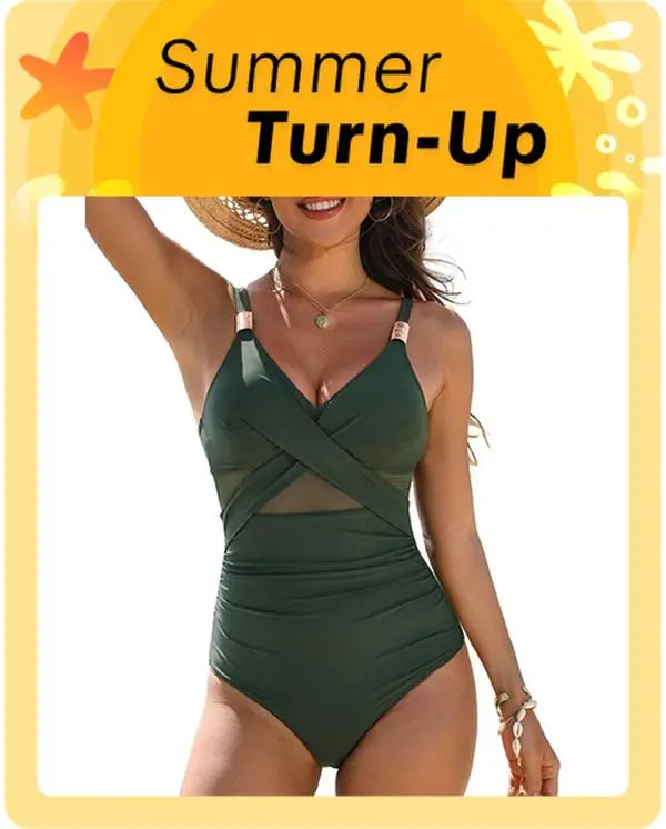 Blooming Jelly Slimming Full Coverage Mesh Womens Metal Modest Tummy Control One Piece Swimsuit Customizable Fit Criss Cross #dealsforyoudays#TikTokSh