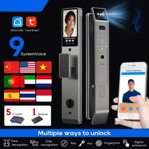 Tuya Smart 3D Face Door Lock with Security Camera Monitor Intelligent Fingerprint & Password Biometric Key Unlock