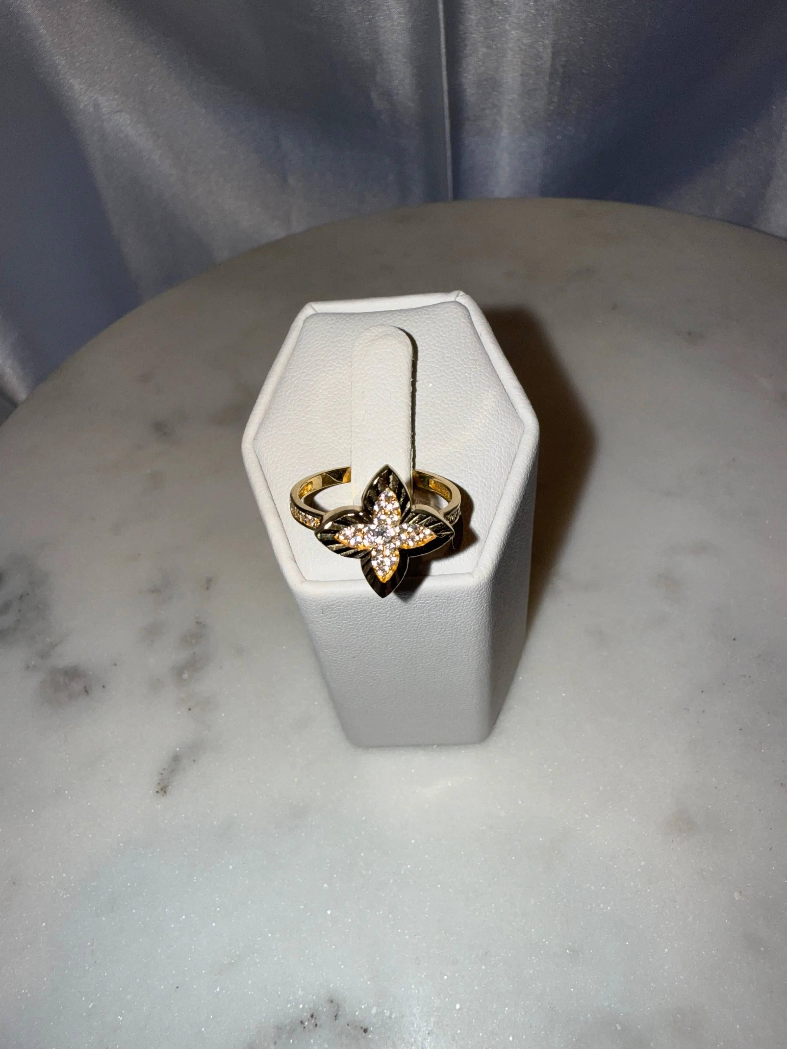 14K Gold Diamond Fleur-de-Lis Ring