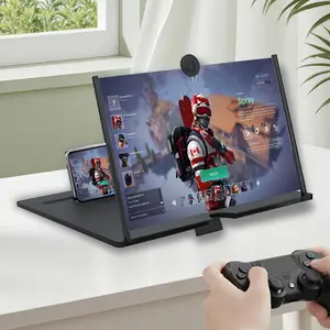 3D HD Screen Magnifier Amplifier Projector Screen for Movies, Videos,and Gaming. Foldable Mobile Phone Holder with Screen Magnifier,Supports All Smartphones(Black)