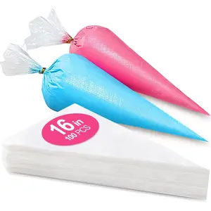 16 Inch 100Pcs Disposable Large Piping Bags Pastry Frosting Cake Decorating Bags