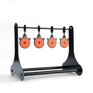 Metal Rebound Target 360° Rotating Automatic Rebound Thickened Bullseye Portable Detachable Stand Outdoor Practice Holiday Gift