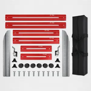 Stair Tread Gauge, Aluminum Alloy Adjustable Length Measuring Ruler with Edge Lock, Professional Hand Measuring Tool for Woodworking DIY