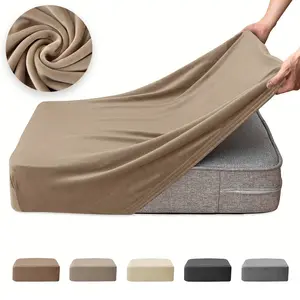 Velvet Sofa Cover for Living Room Removable Elastic Soft Sofa Seat Cushion Case Knit Solid Color Dustproof Washable Sofa Slipcover Home Decor