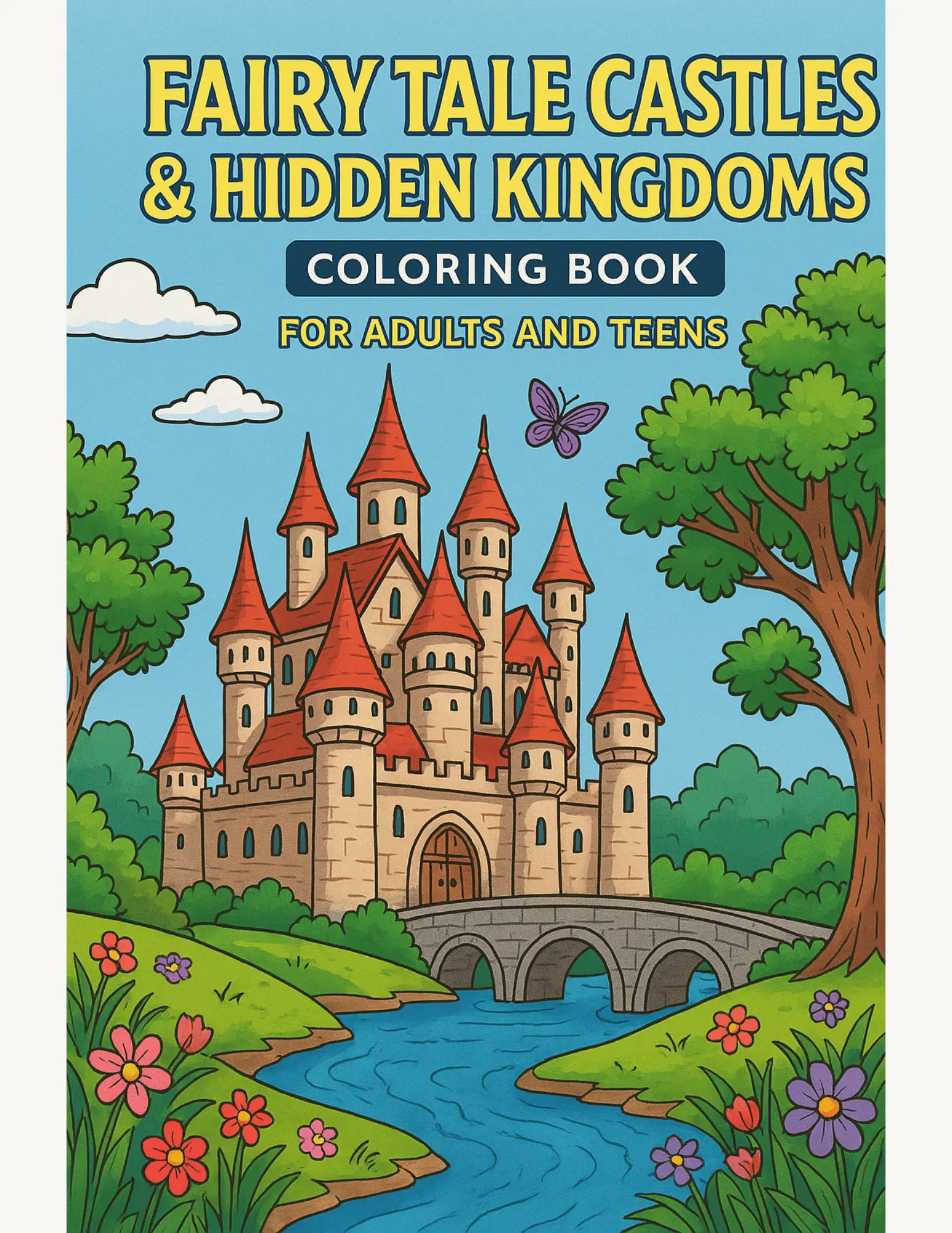 Fairy Tale Castles and Hidden Kingdoms Coloring Book Sheets For Adults and Teens