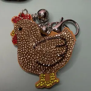 Brown chicken keychain