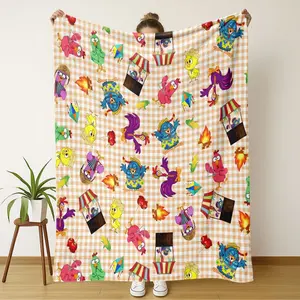 Plaid Mario Theme Flannel Blanket, Soft Flannel Sofa Throw, Home Decor, Office Nap and Camping Travel Gift, Perfect Choice